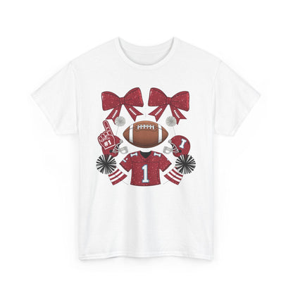 Game Day Red Football Shirt | Bold Sports Fan Design - Stylfer