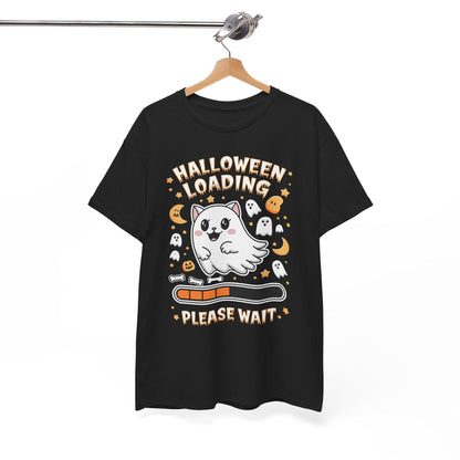 Cat Ghost Funny Shirt | Humorous Halloween Loading Graphic Tee - Stylfer