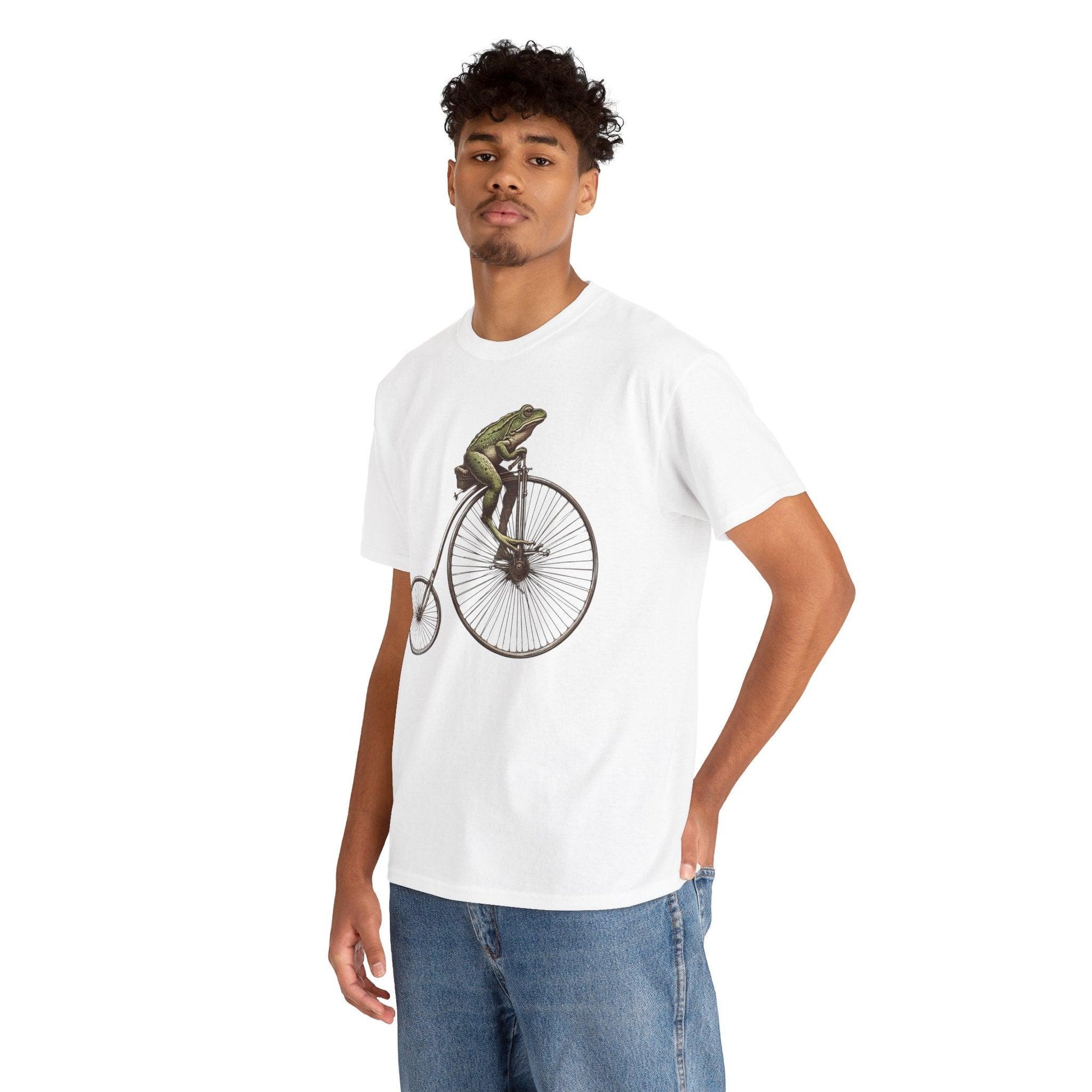 Cycling Frog Vintage Bicycle Shirt | Fun Retro Design - Stylfer