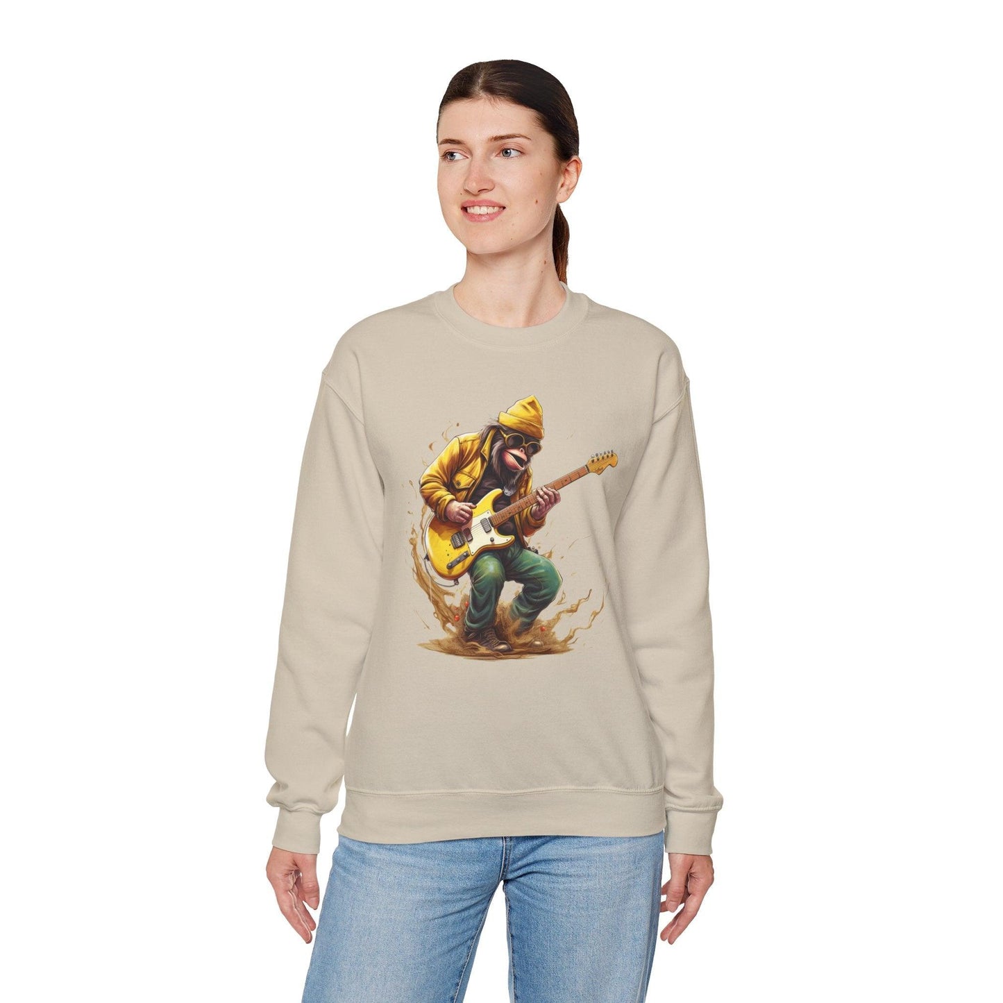 Monkey Guitar Sweatshirt | Cool Music Shirts for Men & Women - Stylfer