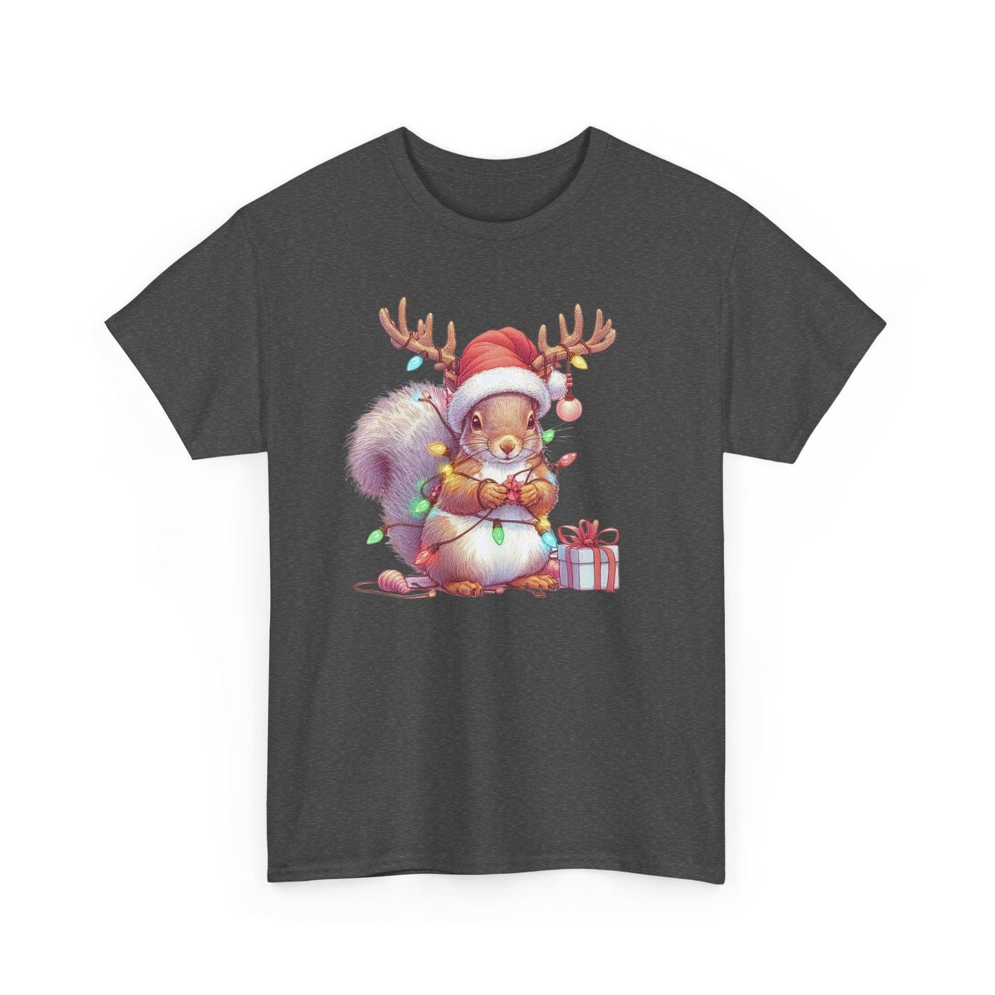 Squirrel Funny Christmas Shirt | Cute Xmas Lights Holiday Santa Tee - Stylfer