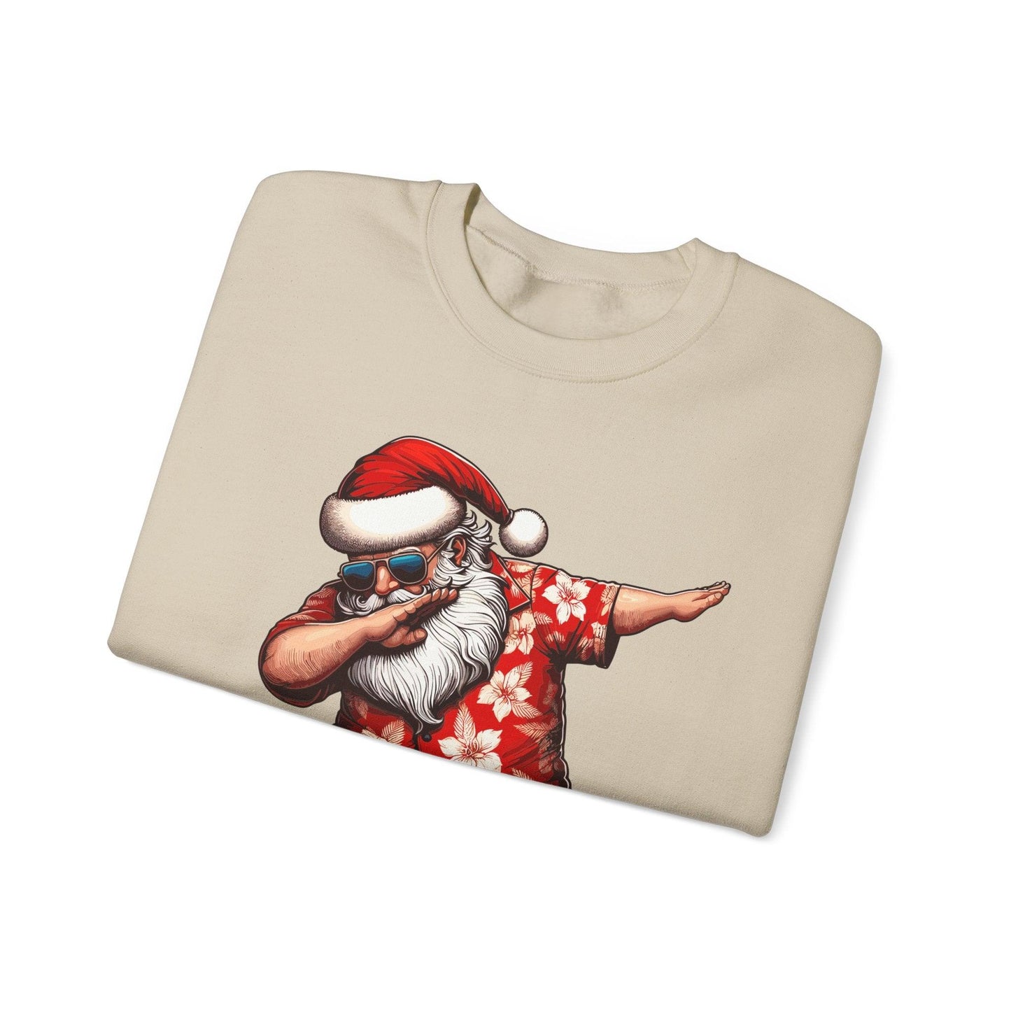 Hawaiian Dabbing Santa | Funny Christmas Sweatshirt for Cozy Festivities - Stylfer