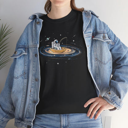 Astronaut Fishing in Space Shirt | Artistic Galaxy Graphic Tee - Stylfer