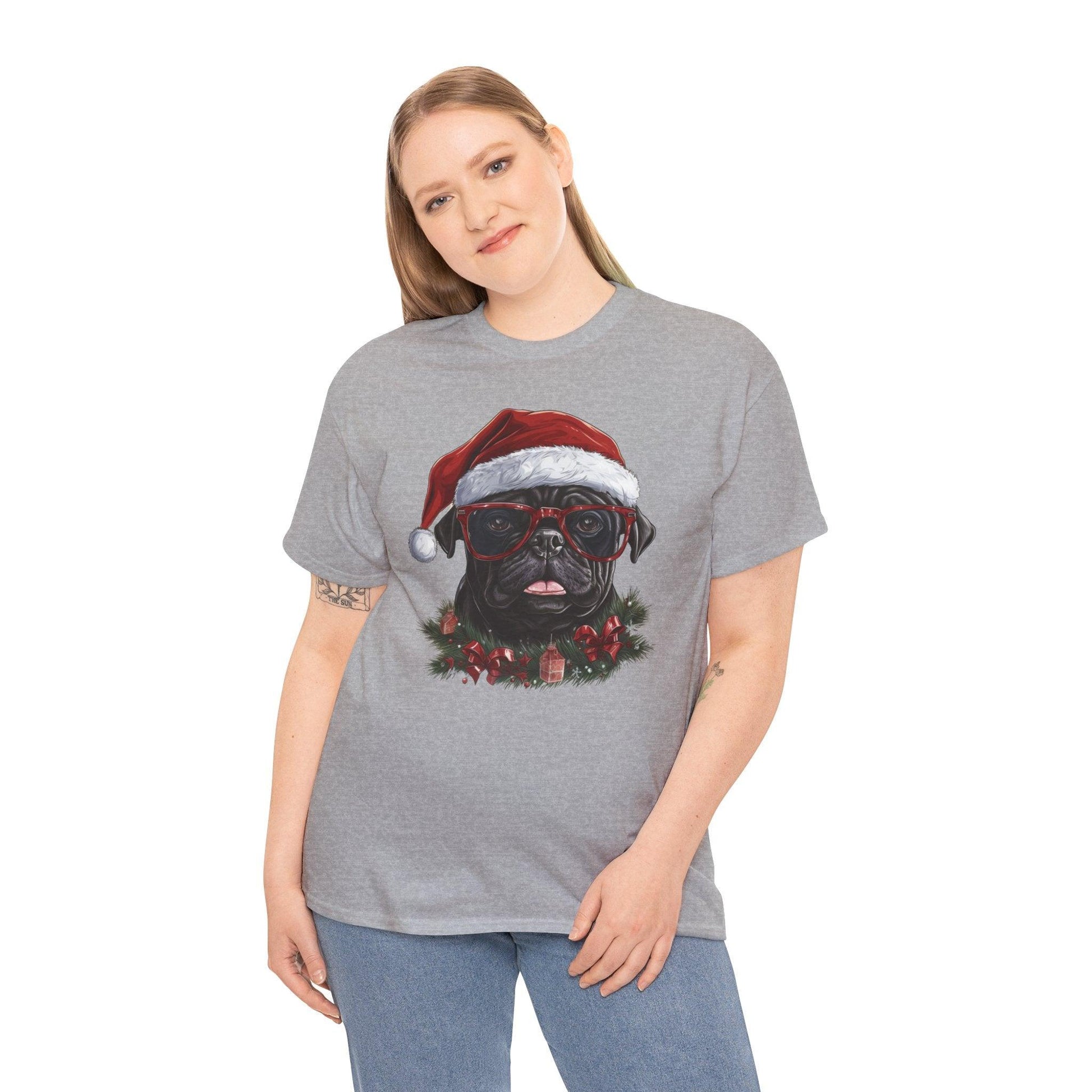 Funny Santa Pug Christmas T-Shirt – Cute Dog Lovers Holiday Gift Tee - Stylfer