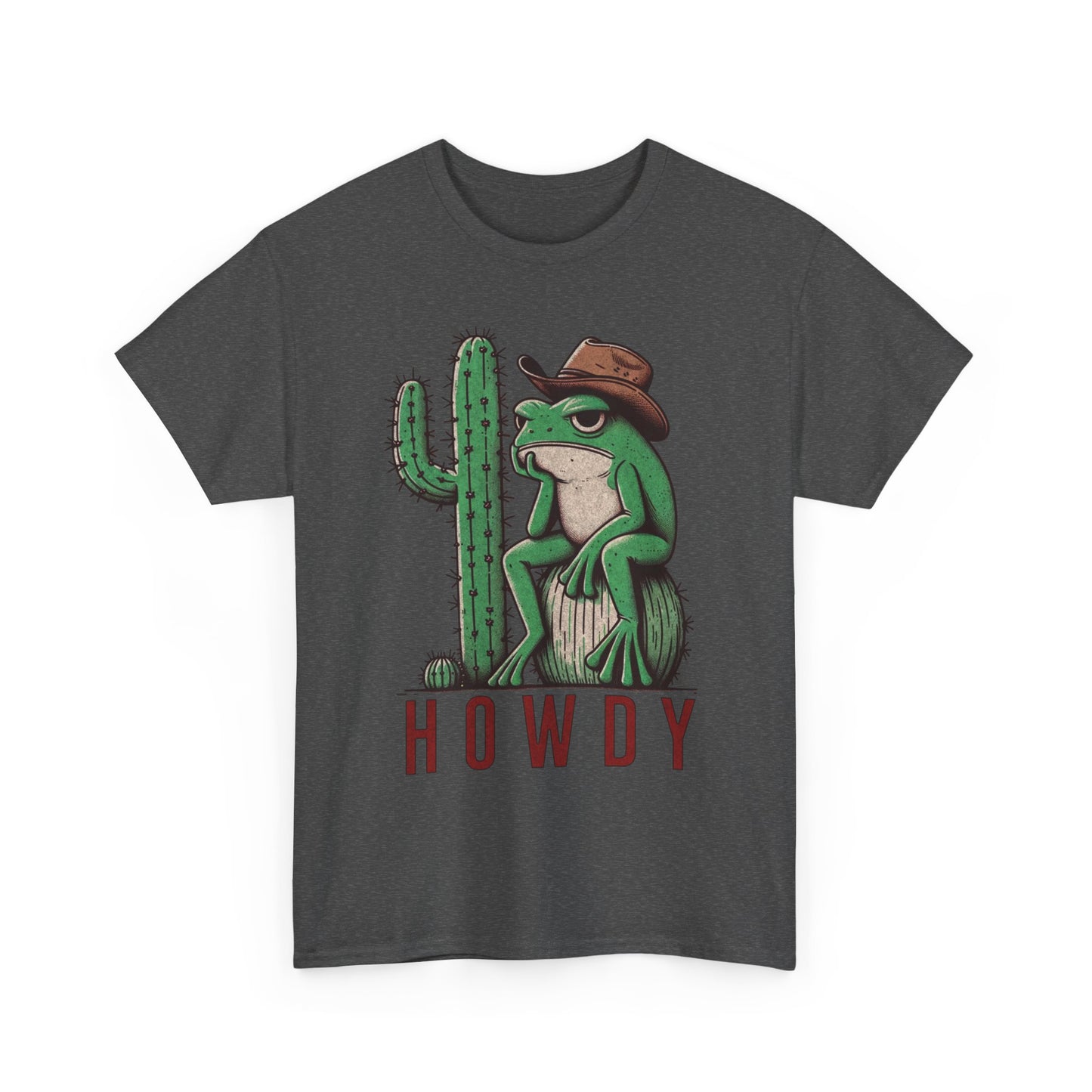 Funny Frog Cowboy T-Shirt | 'Howdy' Western Graphic Tee for Men & Women