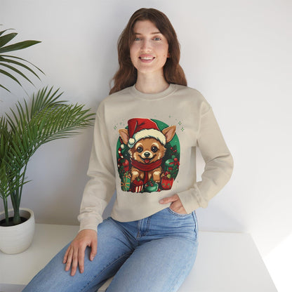 Chihuahua Santa Hat Sweatshirt | Ugly Christmas Sweater - Stylfer