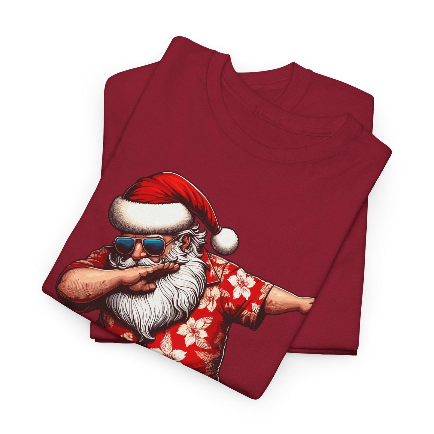 Hawaiian Dabbing Santa | Funny Christmas T-Shirt for Men & Women - Stylfer