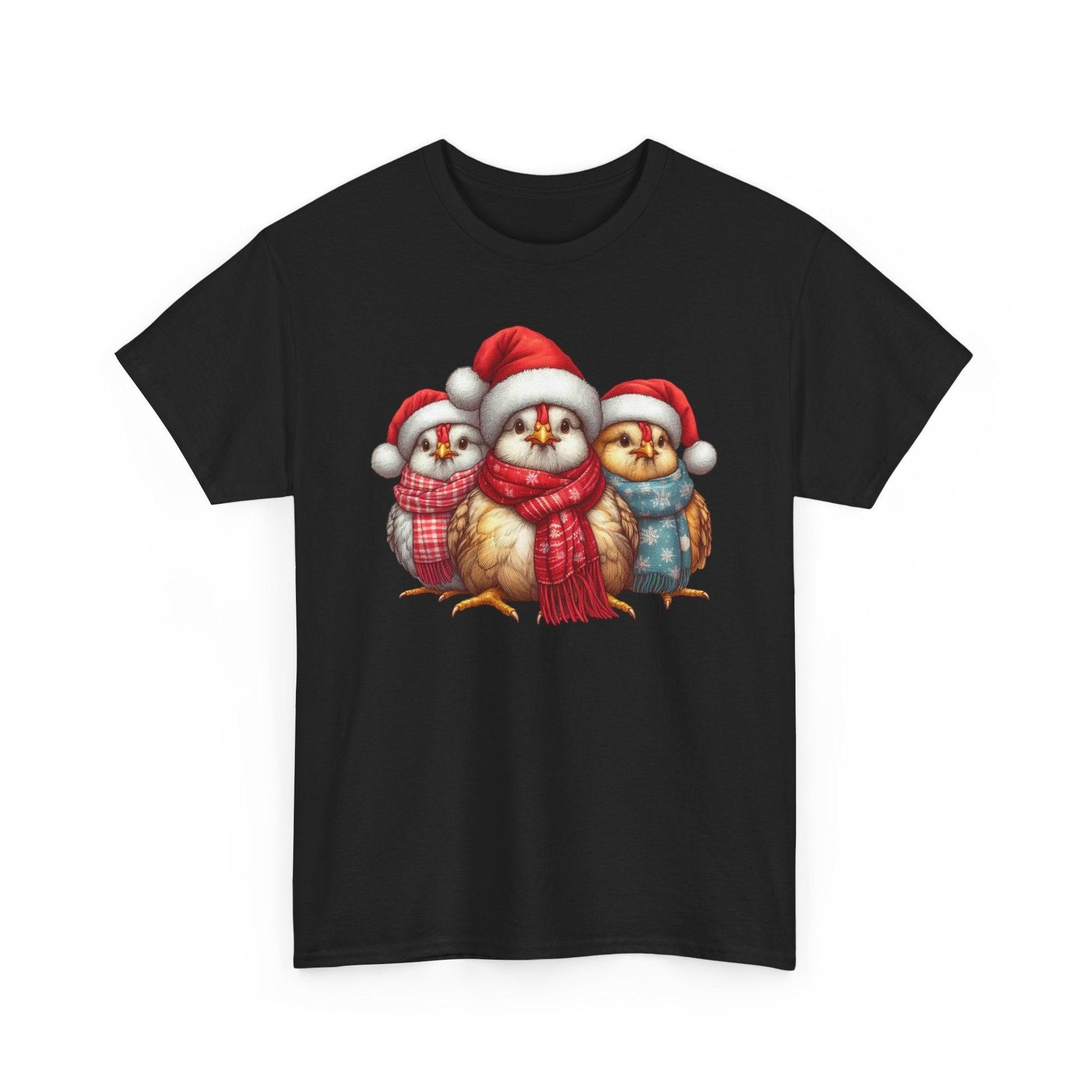 Christmas Chickens Funny Shirt | Animal Lovers Farmer Xmas Tee - Stylfer