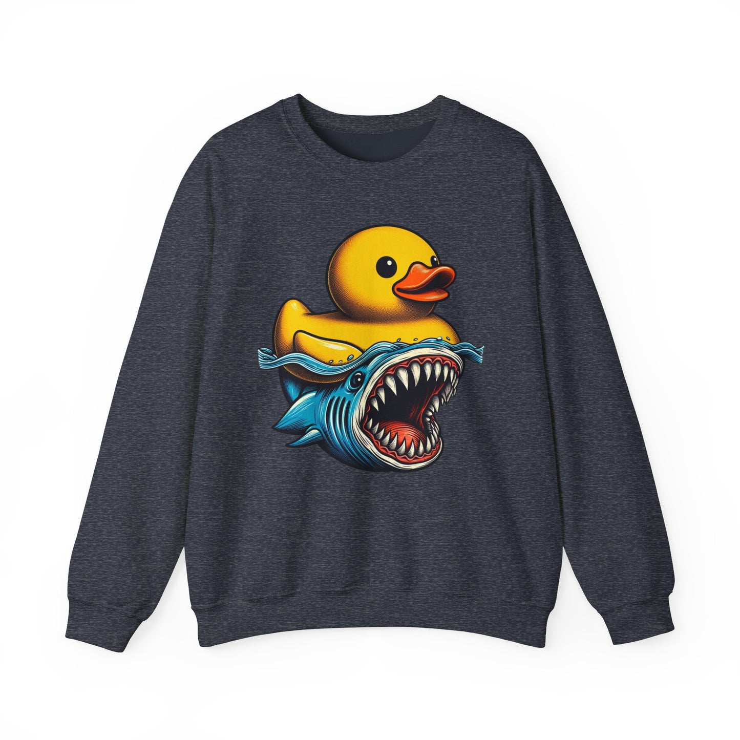 Monster Duck Shark Sweatshirt – Funny Horror Novelty Graphic Pullover