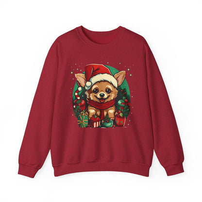 Chihuahua Santa Hat Sweatshirt | Ugly Christmas Sweater - Stylfer