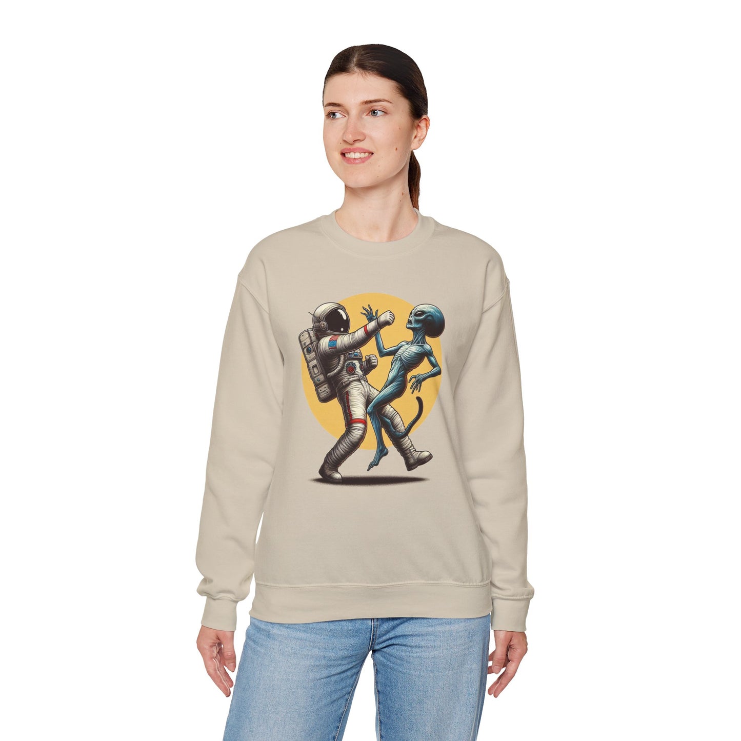 Astronaut vs. Alien Sweatshirt - Funny Space Lover UFO Pullover