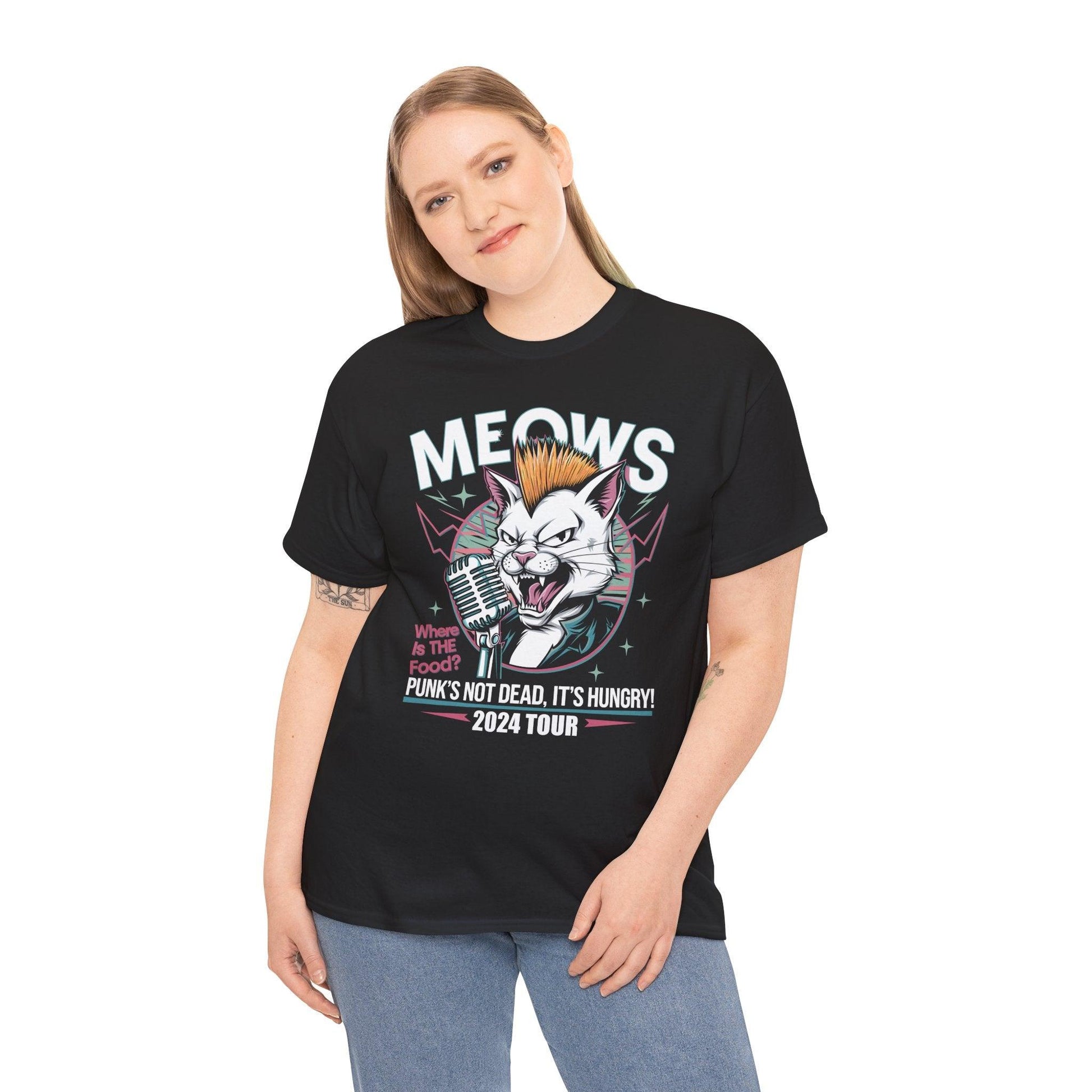 Punk’s Not Dead It’s Hungry Shirt | Funny Cat Humor Tee - Stylfer