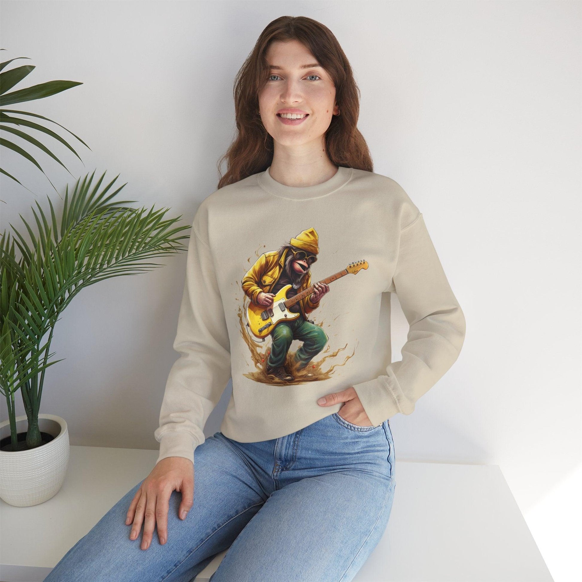 Monkey Guitar Sweatshirt | Cool Music Shirts for Men & Women - Stylfer