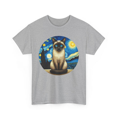 Siamese Cat T-shirt – Vintage Van Gogh Style Shirt for Cat Lovers