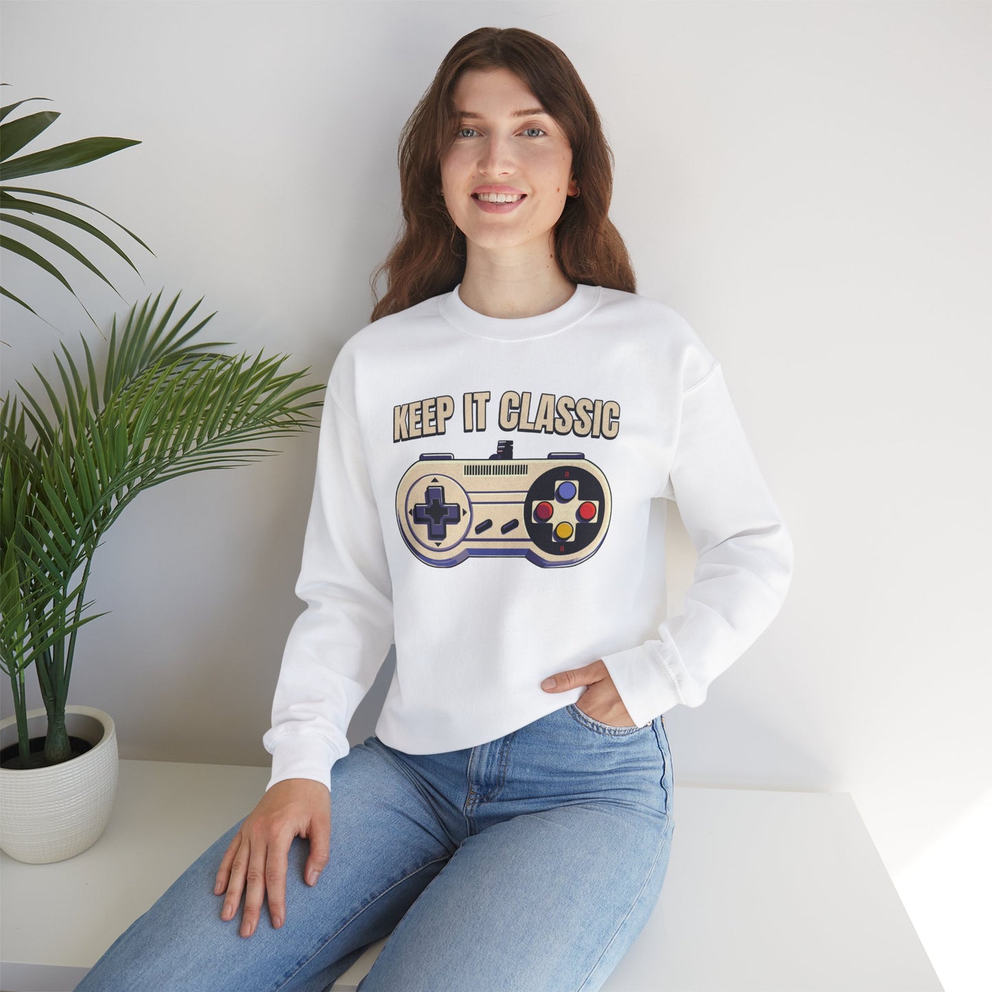 Keep It Classic Gamer Sweatshirt - Vintage Controller Design