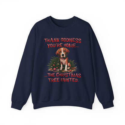 Thank Godness You're Home Christmas Sweatshirt | Funny Dog Sweater - Stylfer