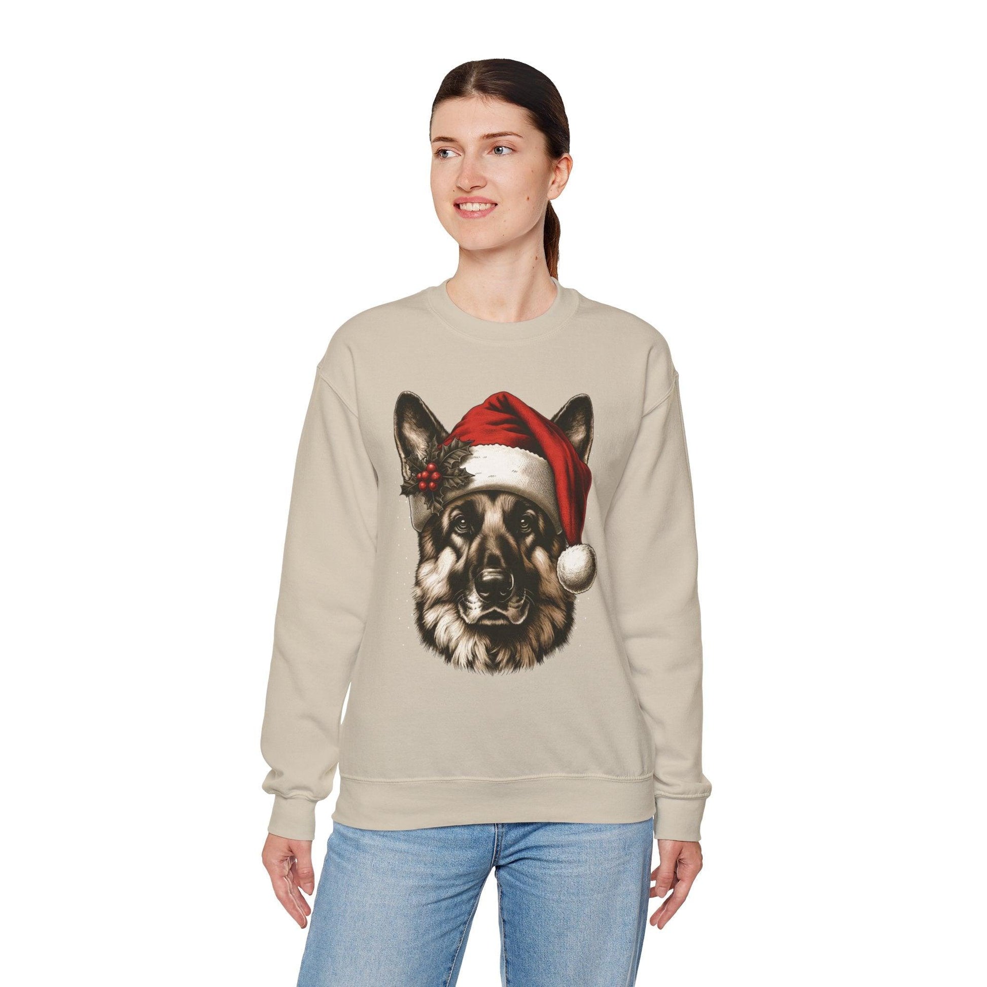 Funny German Shepherd Christmas Sweatshirt – Cozy Festive Dog Lover Apparel - Stylfer