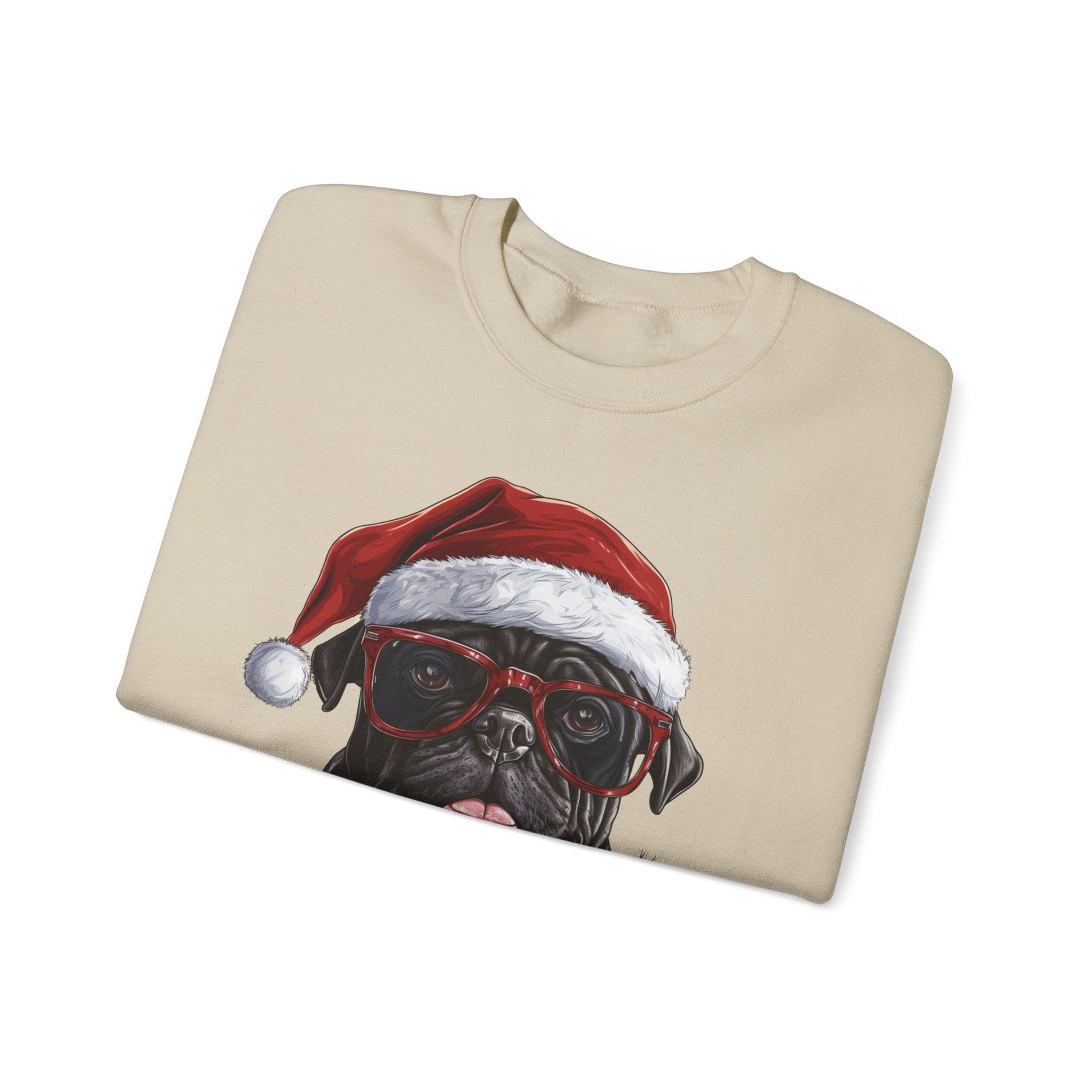 Funny Santa Pug Christmas Sweatshirt – Cute Holiday Pullover for Dog Lovers - Stylfer