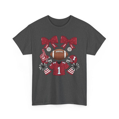 Game Day Red Football Shirt | Bold Sports Fan Design - Stylfer