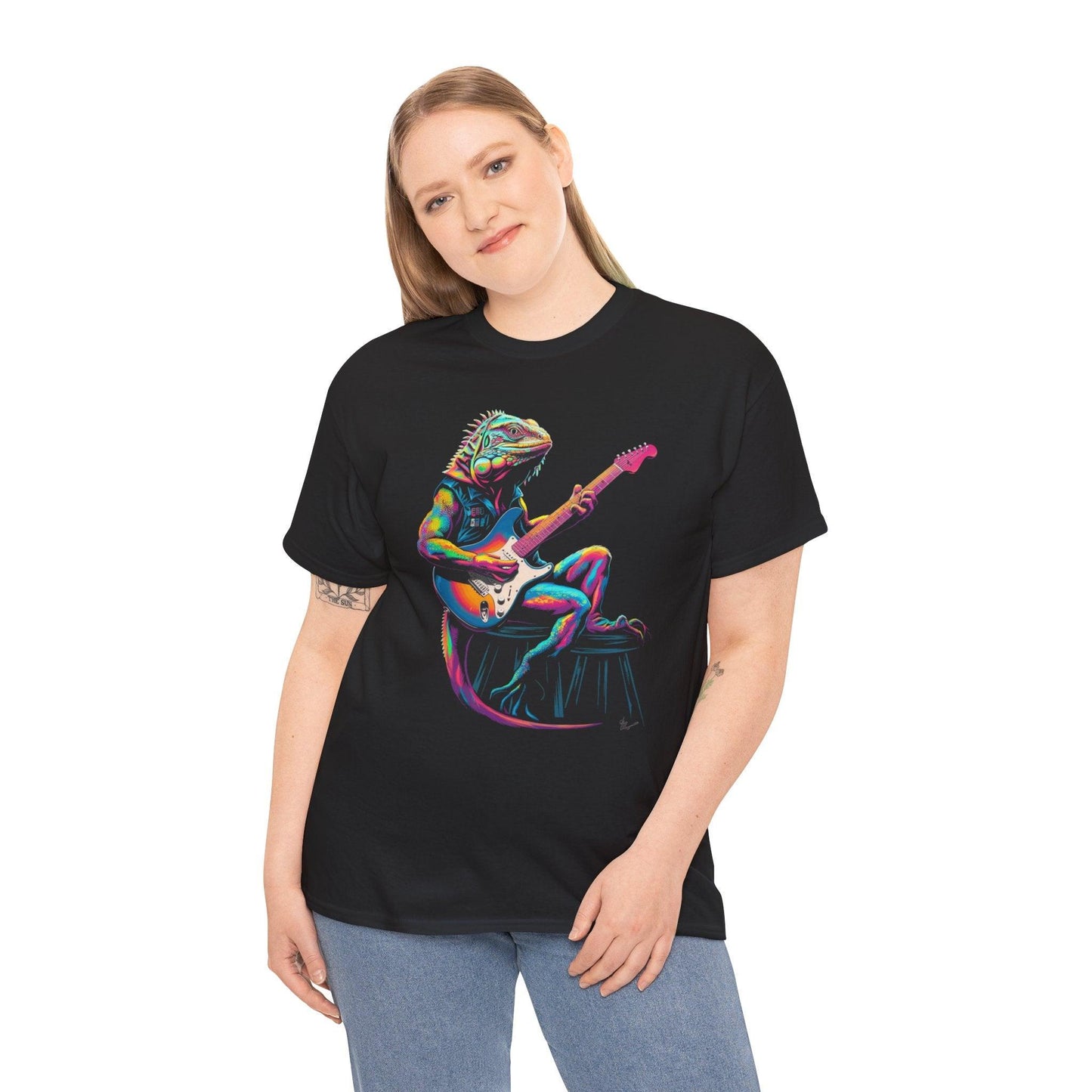 Iguana Playing Guitar T-shirt - Stylfer