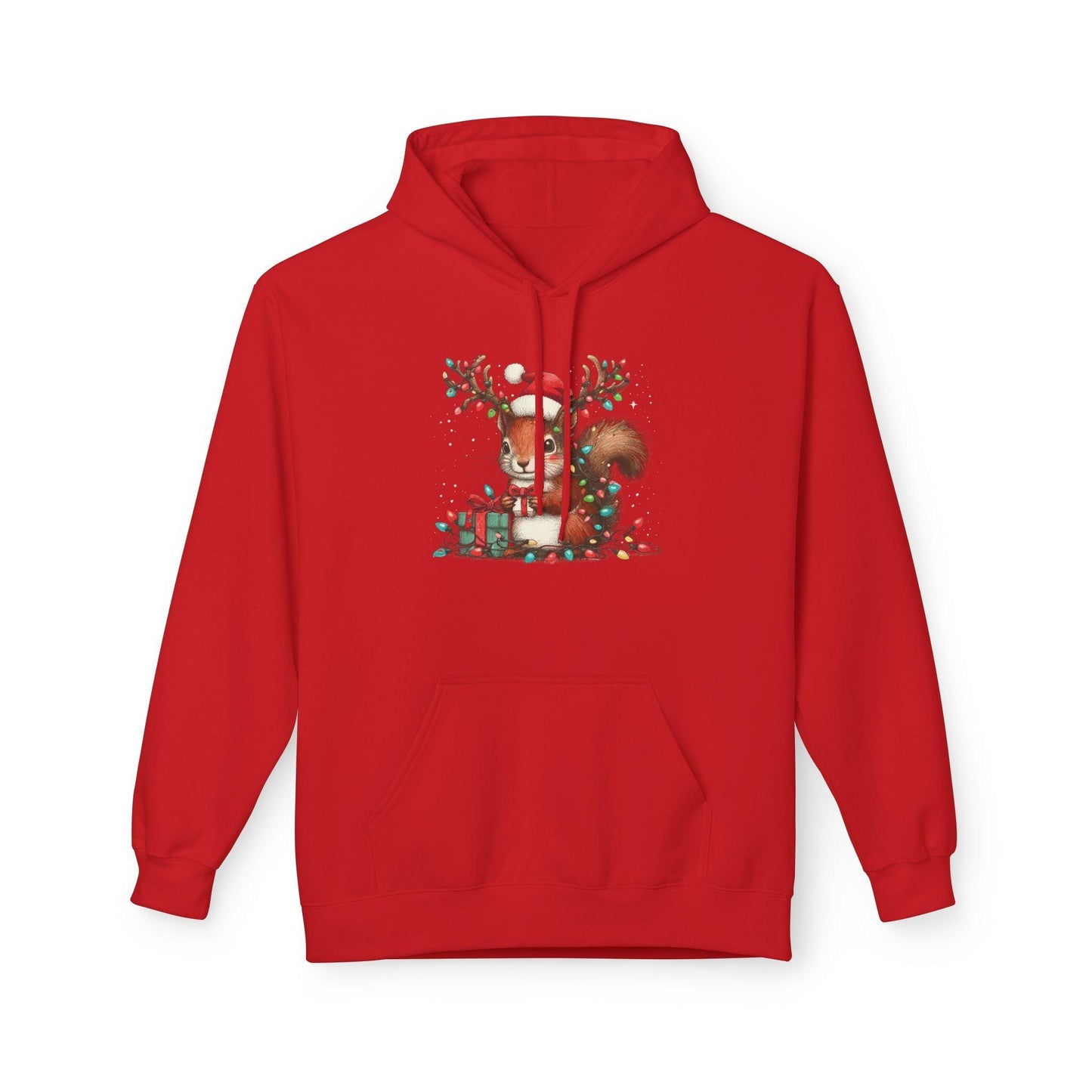 Funny Squirrel Christmas Hoodie | Cute Xmas Lights Santa Shirt - Stylfer