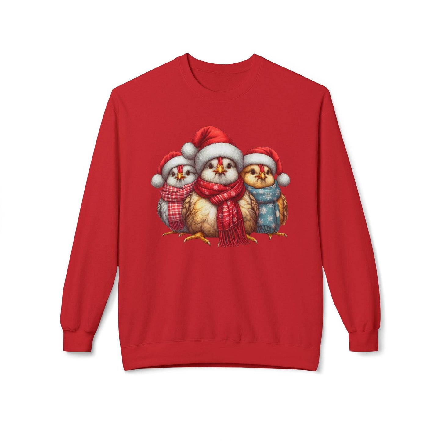 Christmas Chickens Funny Sweatshirt | Animal Lovers Farmer Xmas Shirt - Stylfer