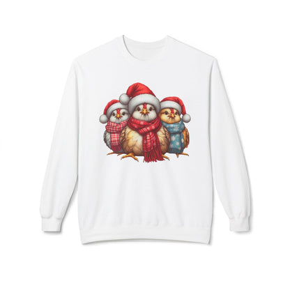 Christmas Chickens Funny Sweatshirt | Animal Lovers Farmer Xmas Shirt - Stylfer