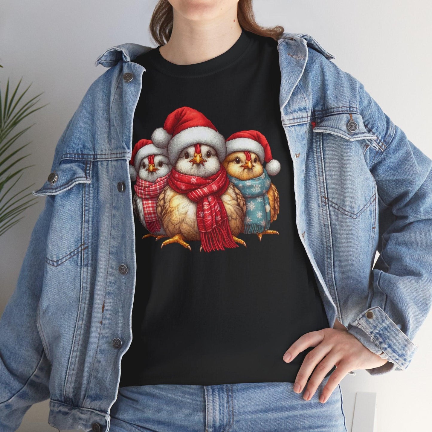 Christmas Chickens Funny Shirt | Animal Lovers Farmer Xmas Tee - Stylfer