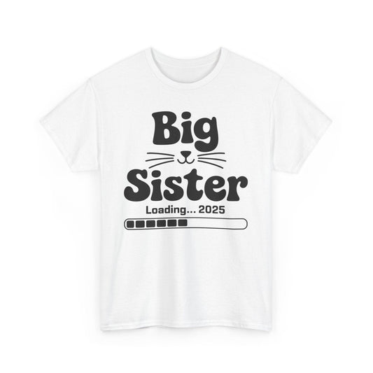 Promoted to Big Sister 2025 Cat Sister T-shirt - Stylfer