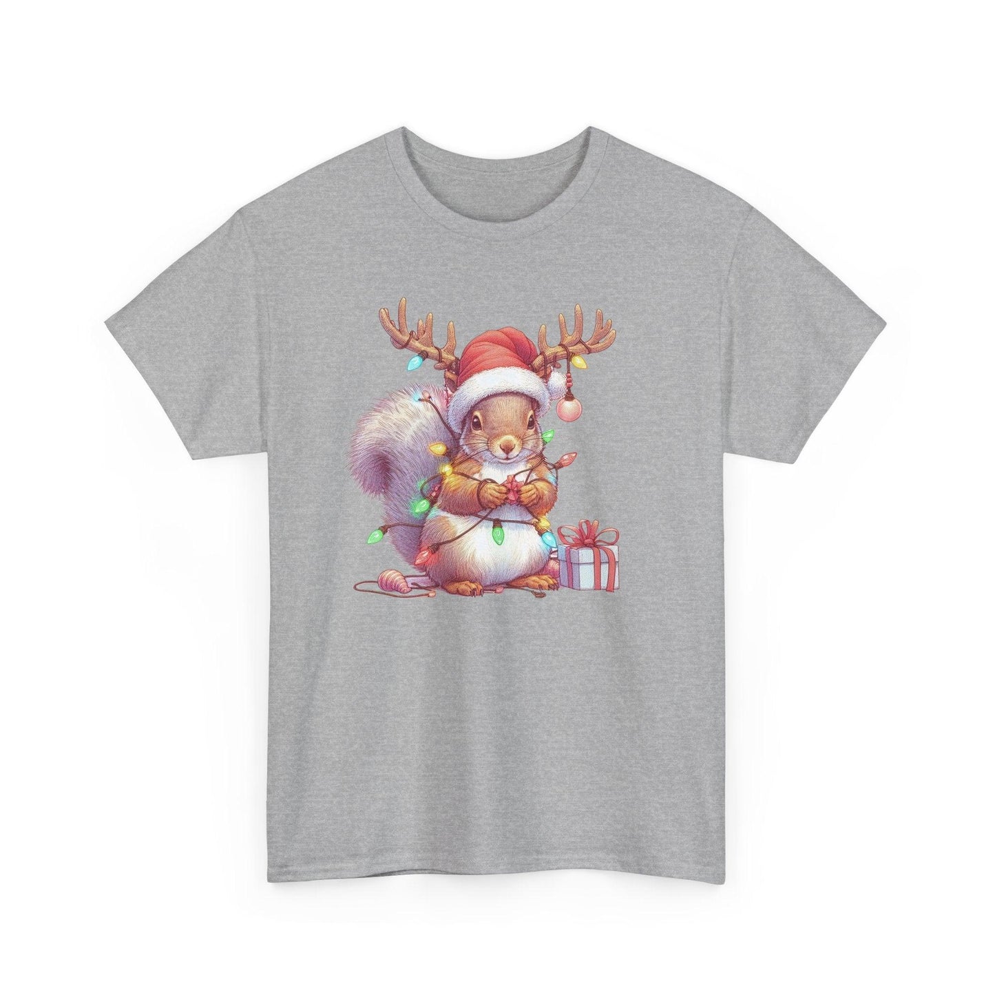 Squirrel Funny Christmas Shirt | Cute Xmas Lights Holiday Santa Tee - Stylfer