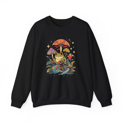 Frog on Mushrooms Sweatshirt | Cozy Whimsical Frog Lover Pullover