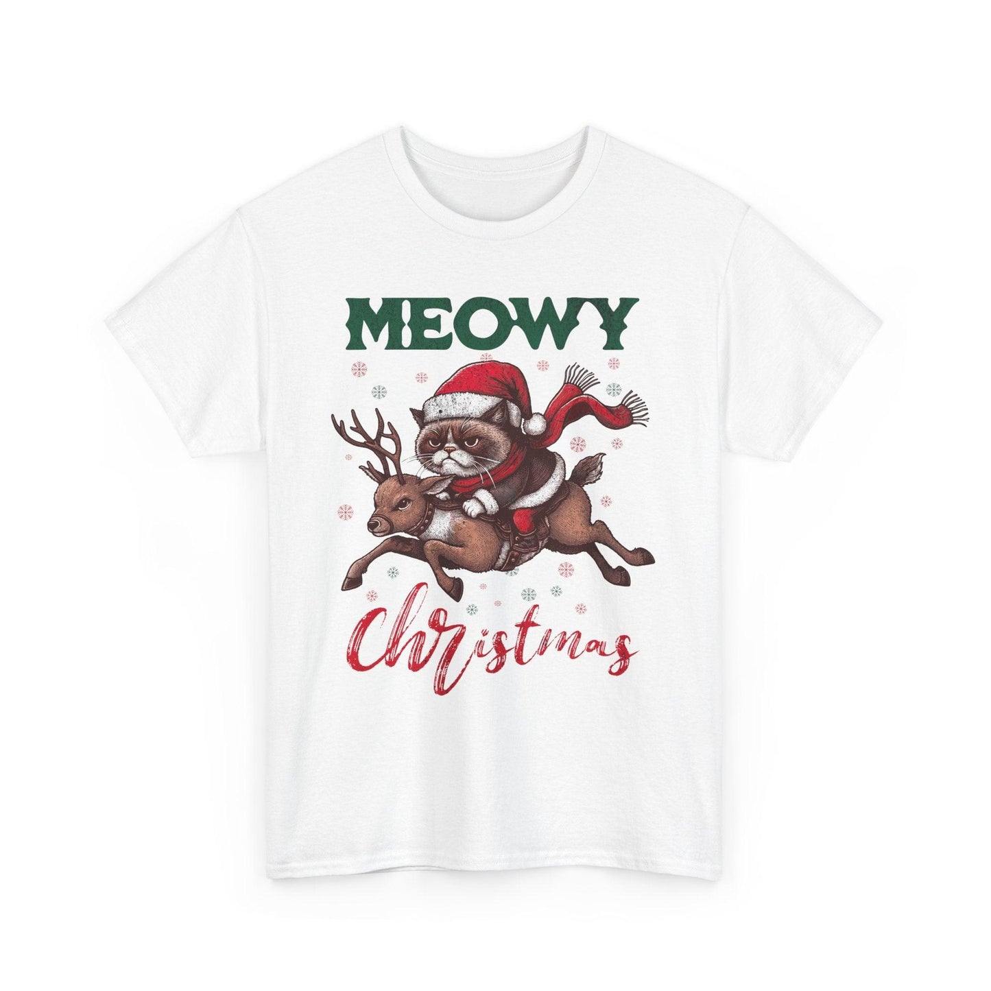 Funny Meowy Christmas Grumpy Shirt | Cat Lovers Vintage Holiday Te - Stylfer