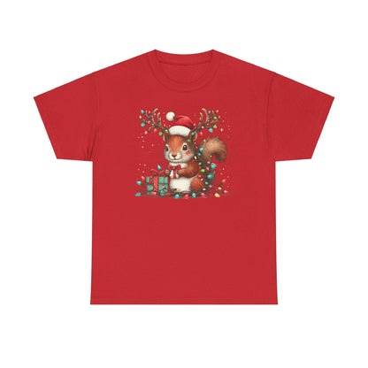 Funny Squirrel Christmas Shirt | Cute Xmas Lights Holiday Santa Tee - Stylfer