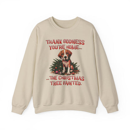 Thank Godness You're Home Christmas Sweatshirt | Funny Dog Sweater - Stylfer