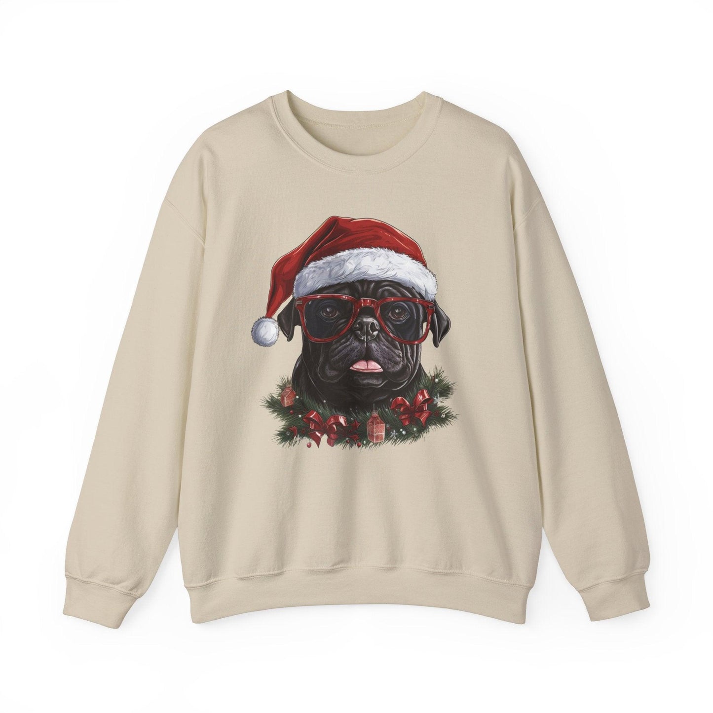 Funny Santa Pug Christmas Sweatshirt – Cute Holiday Pullover for Dog Lovers - Stylfer