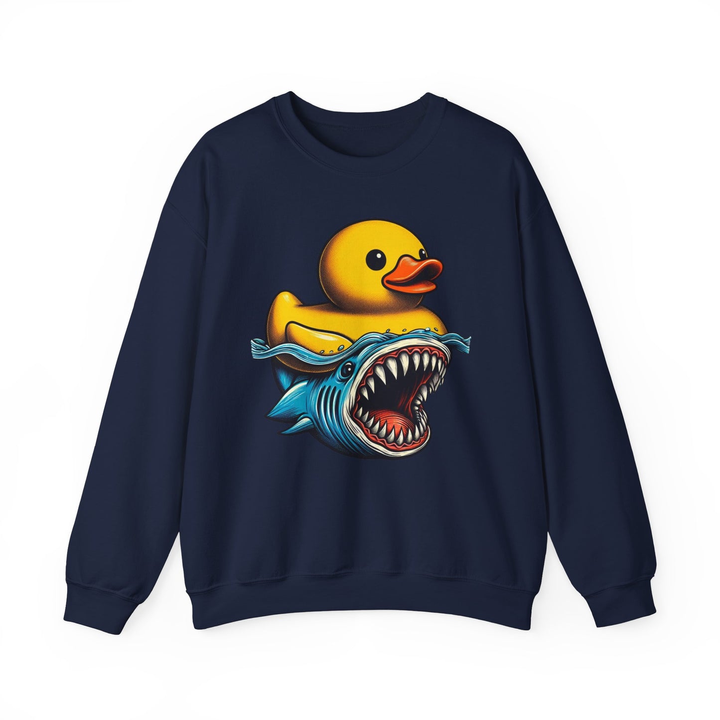 Monster Duck Shark Sweatshirt – Funny Horror Novelty Graphic Pullover