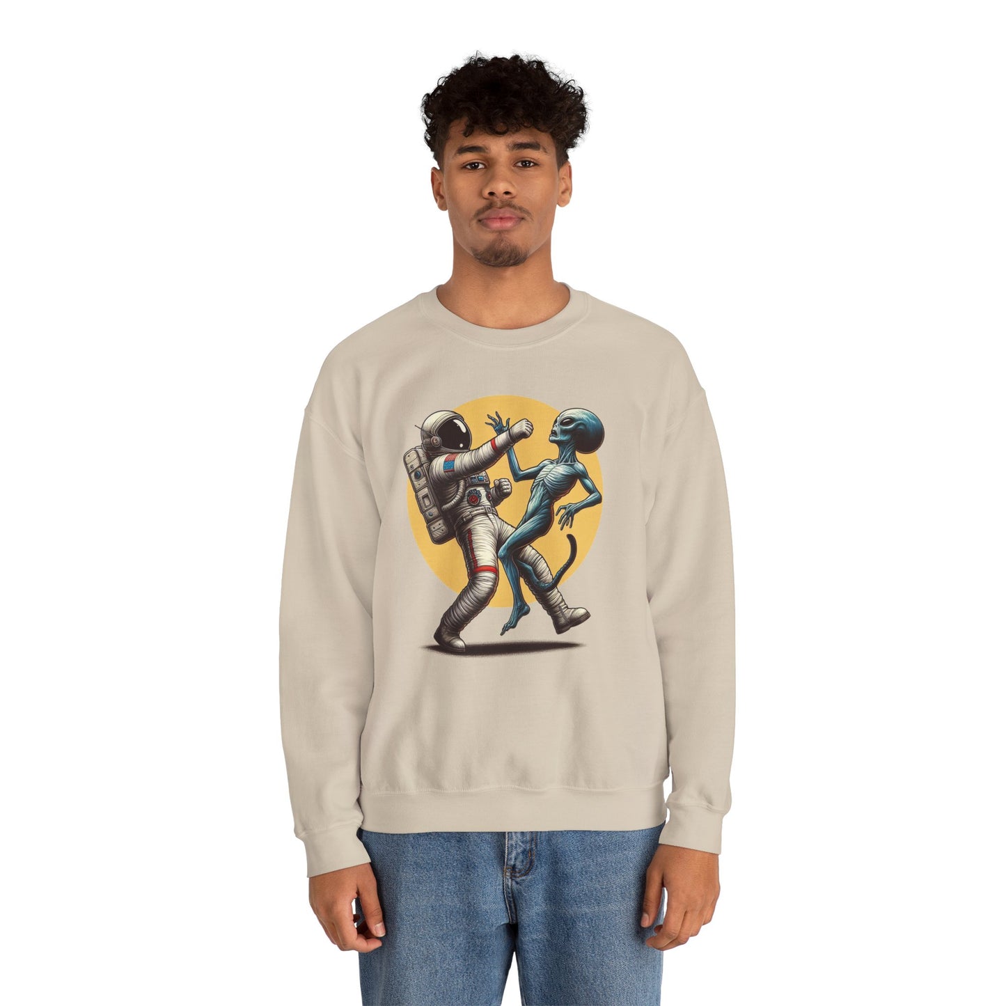 Astronaut vs. Alien Sweatshirt - Funny Space Lover UFO Pullover