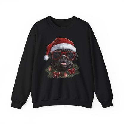 Funny Santa Pug Christmas Sweatshirt – Cute Holiday Pullover for Dog Lovers - Stylfer