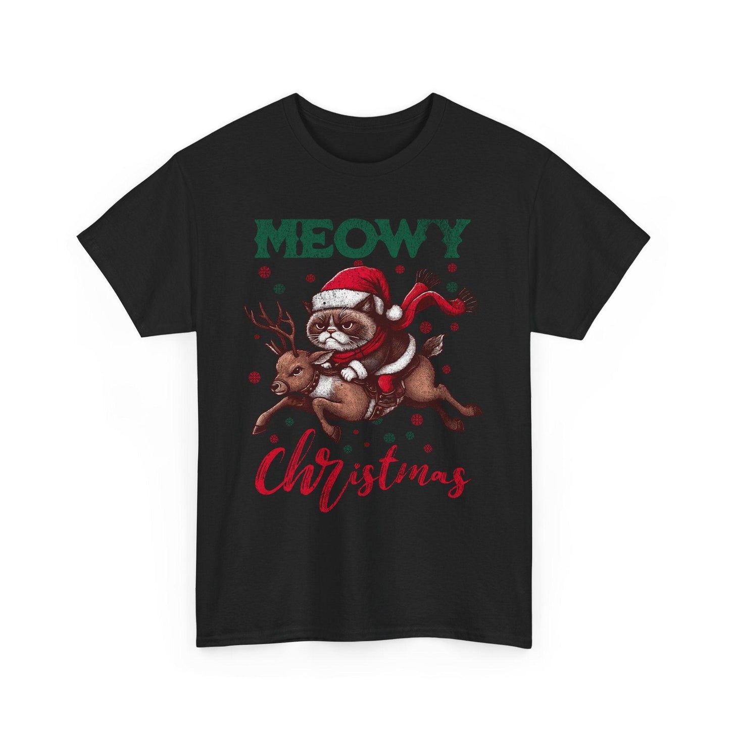 Funny Meowy Christmas Grumpy Shirt | Cat Lovers Vintage Holiday Te - Stylfer