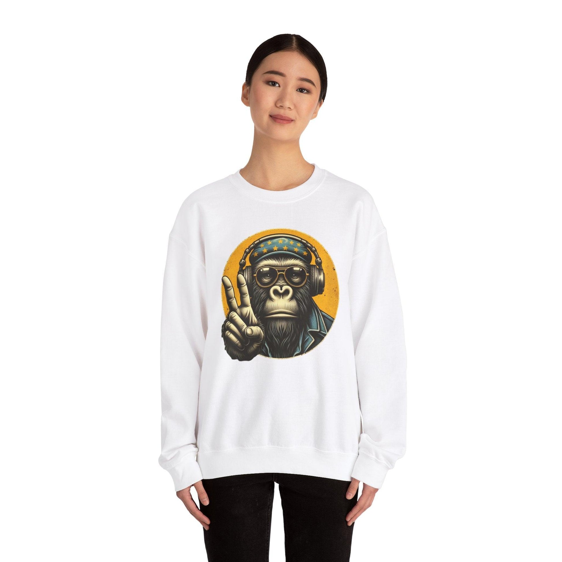 Cool Monkey Sweatshirt | Funky Monkey Face Sweatshirt for Men & Women - Stylfer