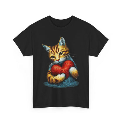 Valentines Day Cute Cat Love T-Shirt - Stylfer