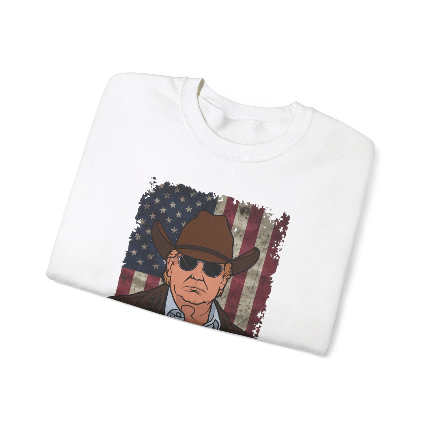 Make America Great Again Cowboy Trump Sweatshirt – Patriotic Western Graphic Sweater