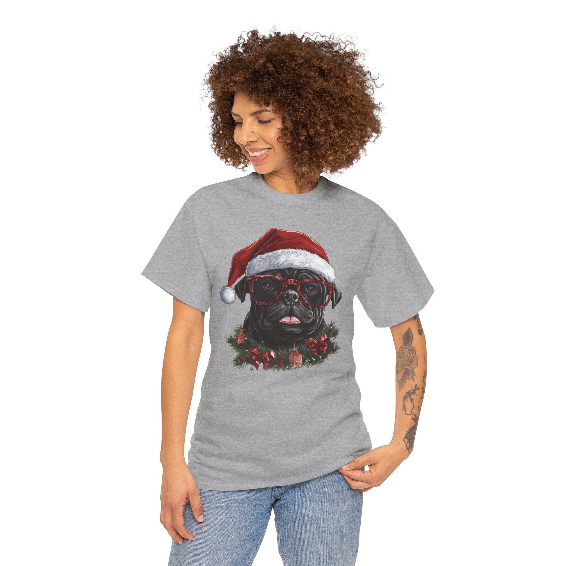 Funny Santa Pug Christmas T-Shirt – Cute Dog Lovers Holiday Gift Tee - Stylfer