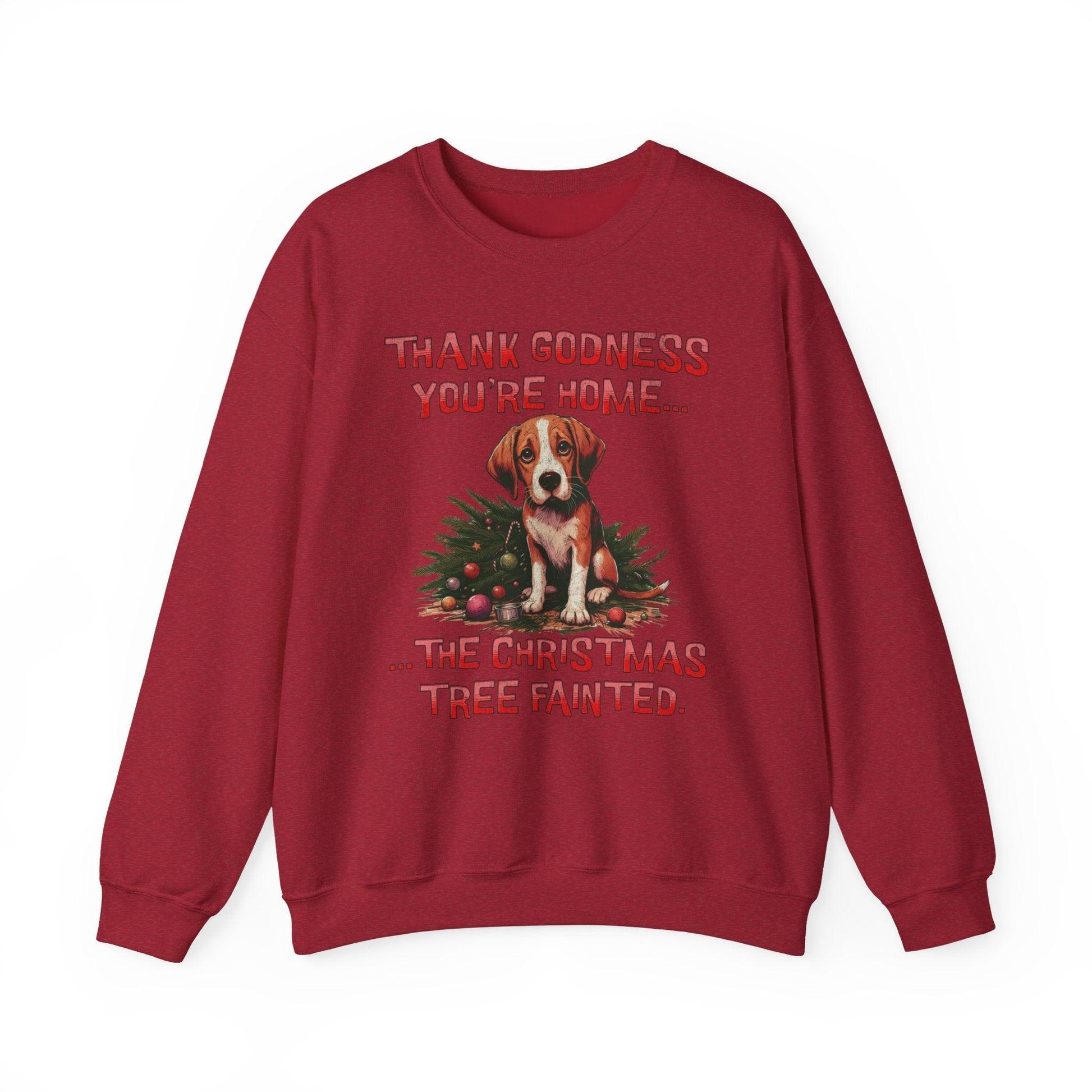 Thank Godness You're Home Christmas Sweatshirt | Funny Dog Sweater - Stylfer