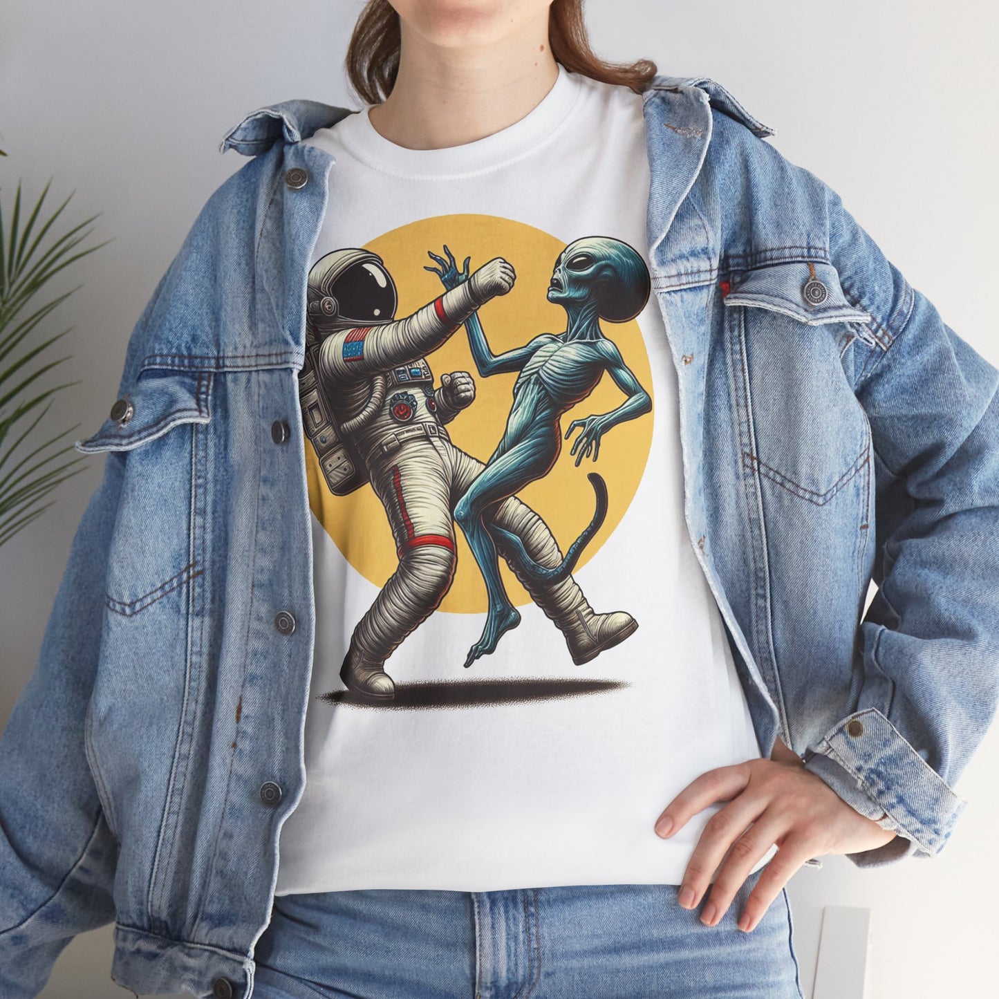 Astronaut vs. Alien T-shirt - Funny Space Lover UFO Graphic Tee