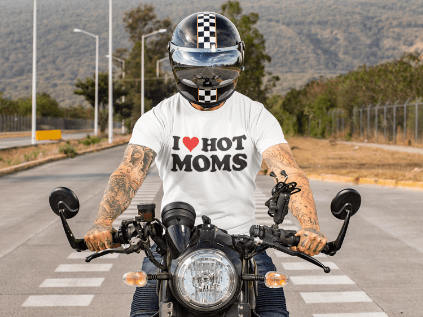 Adult Humor T Shirts – Funny 'I Love Hot Moms' Meme Shirt - Stylfer