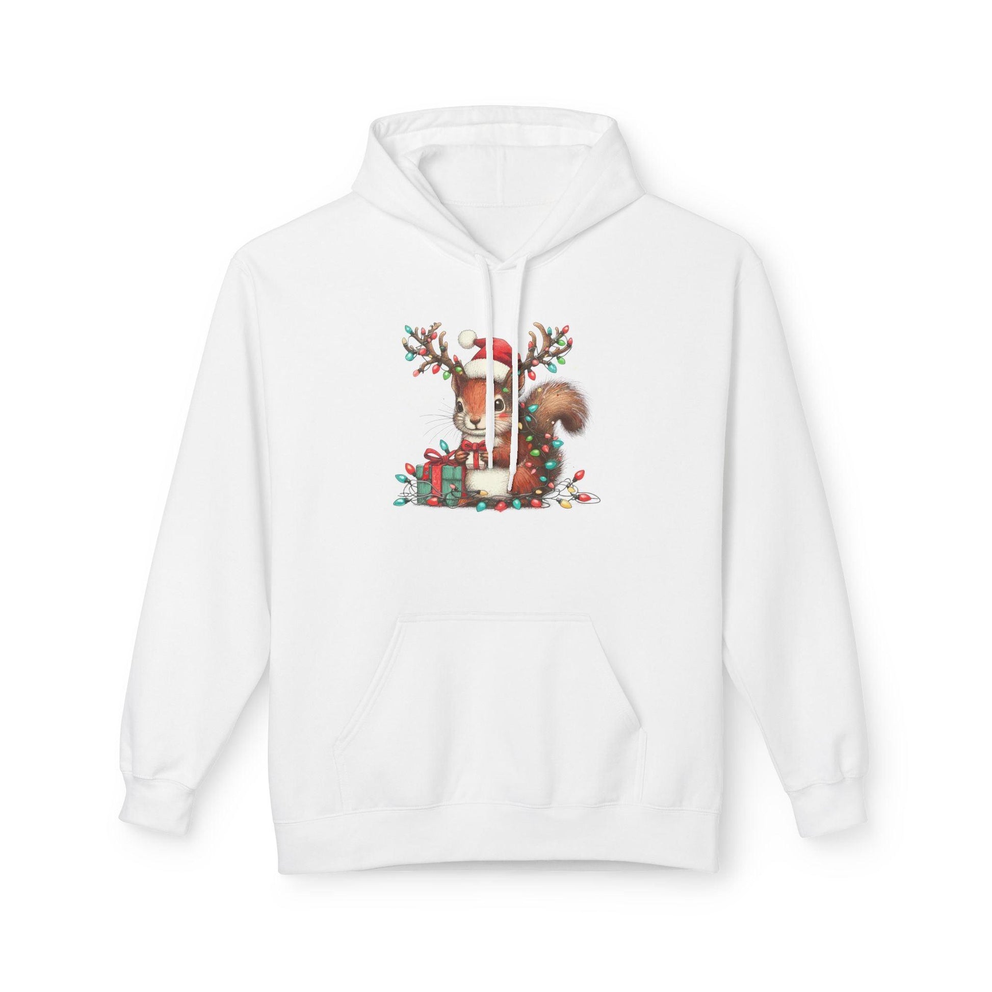 Funny Squirrel Christmas Hoodie | Cute Xmas Lights Santa Shirt - Stylfer