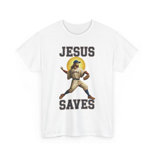 Jesus Saves Christmas T-Shirt | Personalized Baseball Holiday Te - Stylfer