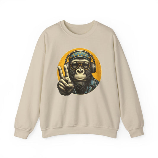 Cool Monkey Sweatshirt | Funky Monkey Face Sweatshirt for Men & Women - Stylfer