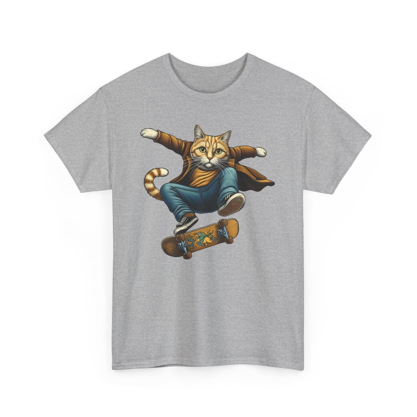 Cute Cat Skateboarding Shirt | Playful Feline Design - Stylfer